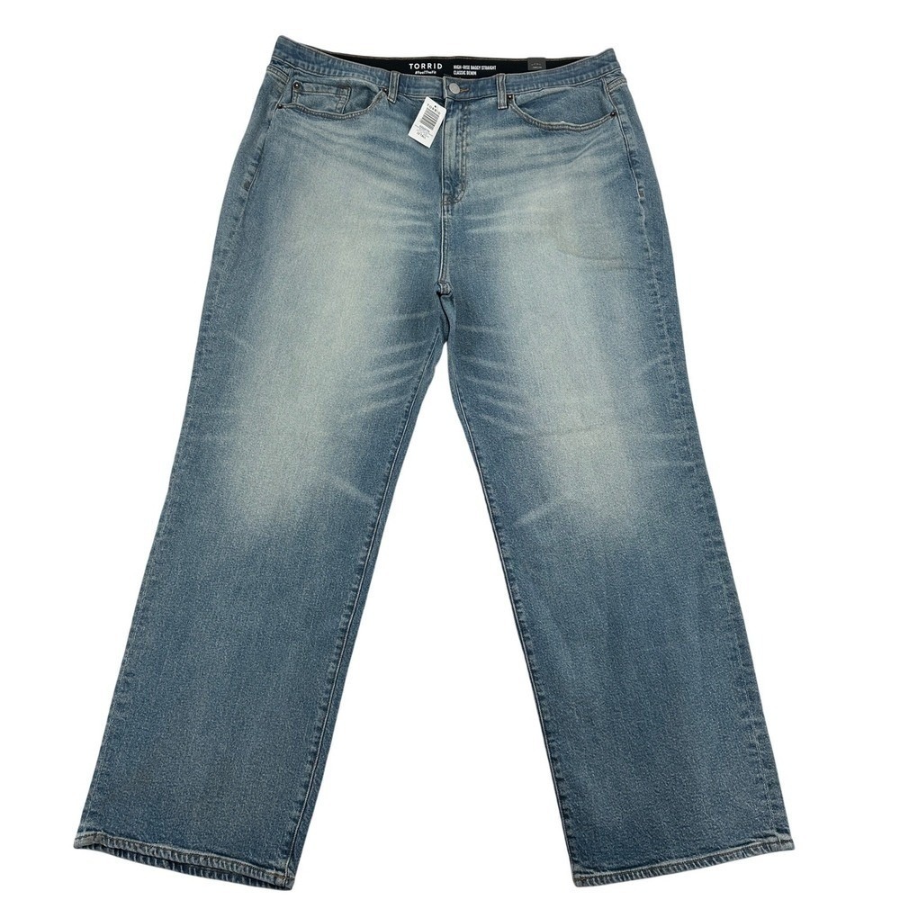 Torrid Women 22 Tall High Rise Baggy Straight Jeans Classic Denim Dirty Martini
